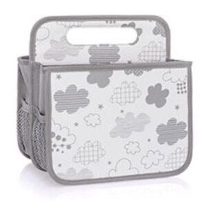 ThirtyOne brand Double Duty Caddy. Gray Counting Clouds print.